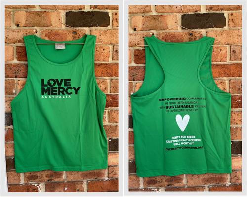 Green Love Mercy Foundation running singlet